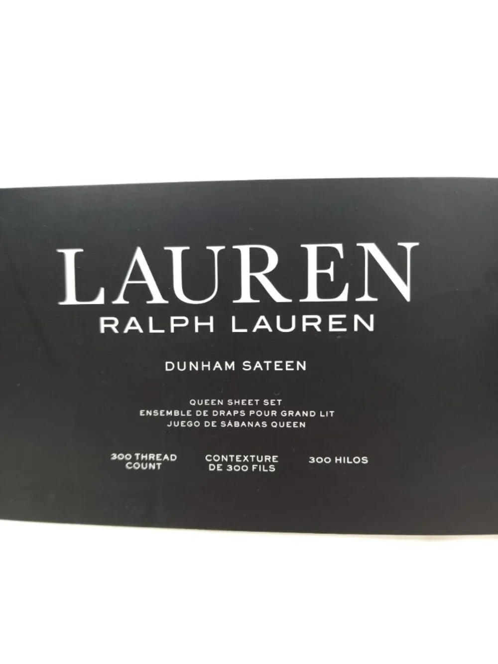 Lauren Ralph Lauren Dunham Sateen Queen White Sheet Set 300 Thread Count Cotton